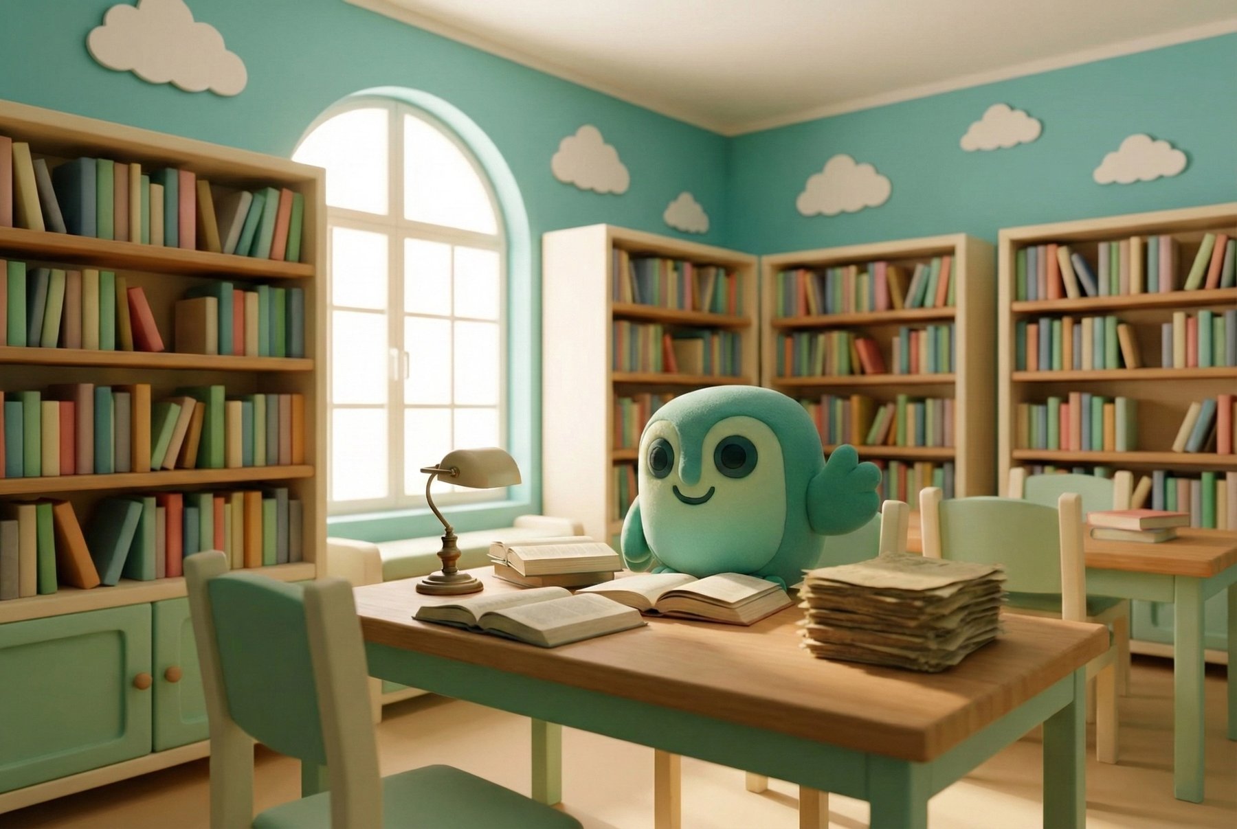 NettoWise kennisbank met de uil in de bibliotheek