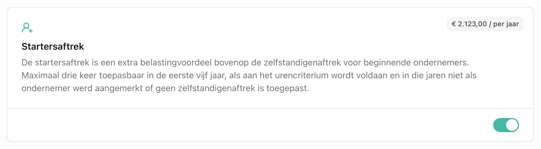Startersaftrek in de portal