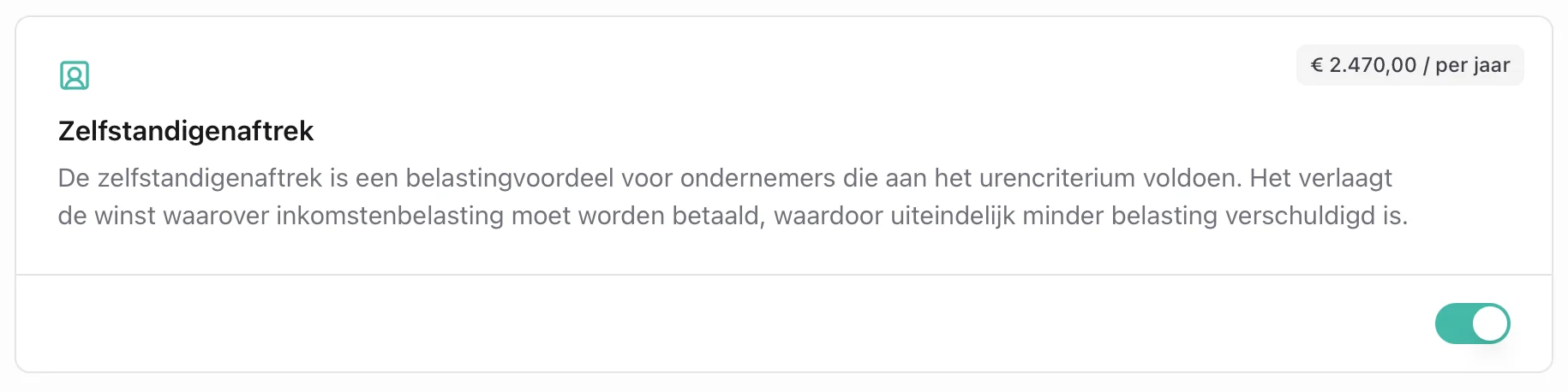 Zelfstandigeaftrek in de portal